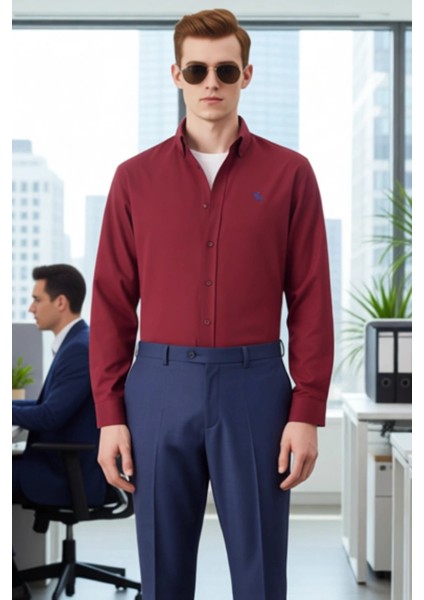Erkek Oxford Dokuma Nakışlı Gömlek Fonksiyonel Dayanıklı Kaliteli Konforlu Estetik Premium modelleri