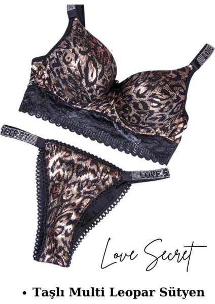 270 Taşlı Leopar Sütyen Tskım
