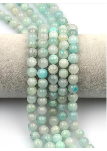 Amazonit Doğal Taş Dizi 8 mm Yuvarlak Kesim