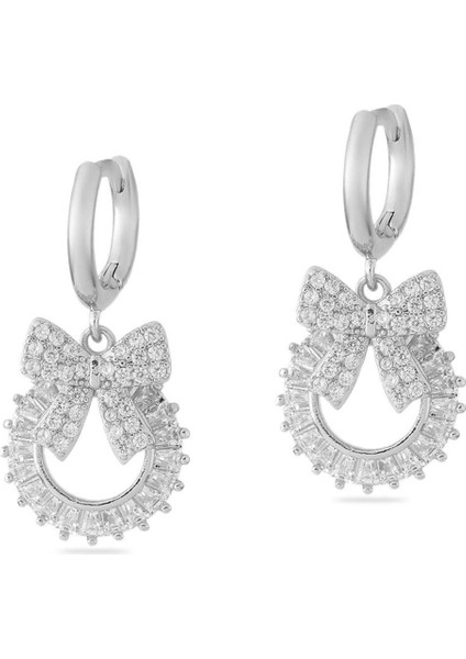 Taşlı Küpe Silver