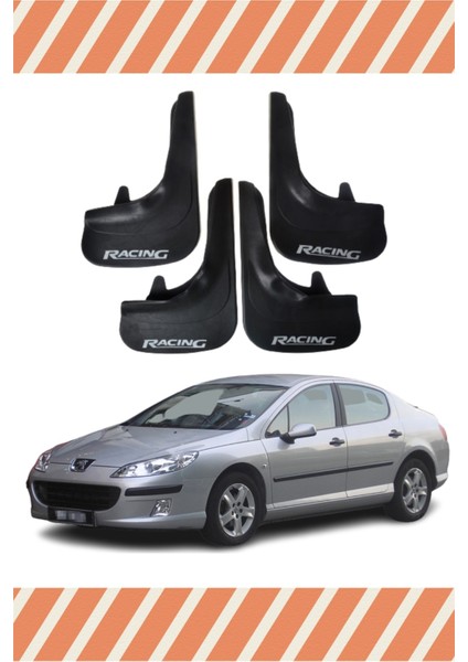 Peugeot 407 Racing Yazılı 4'lü Tozluk Çamurluk Paçalık