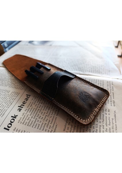 Crazy Gerçek Deri Özel Kalemleriniz Için Kalemlik ( 3*4 Kalem Için ) 28 cm \ 8 cm Büyük Boy NLU25 modelleri