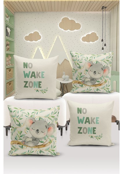 4'lü Kırlent Kılıf Seti Çocuk Bebek Odası Dijital Baskılı