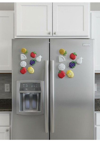 8'li Boyanabilir Meyve Temalı Dıy Magnet Seti, Hediye Magnetli Buzdolabı Süsü, Yaratıcı Aktivite. modelleri