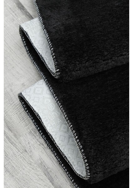 Siyah, Peluş, , Kaymaz Taban Post Halı fırsatları