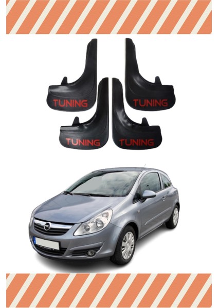 Opel Corsa D-E 2007-2014 Tunıng Yazılı 4'lü Tozluk Çamurluk Paçalık