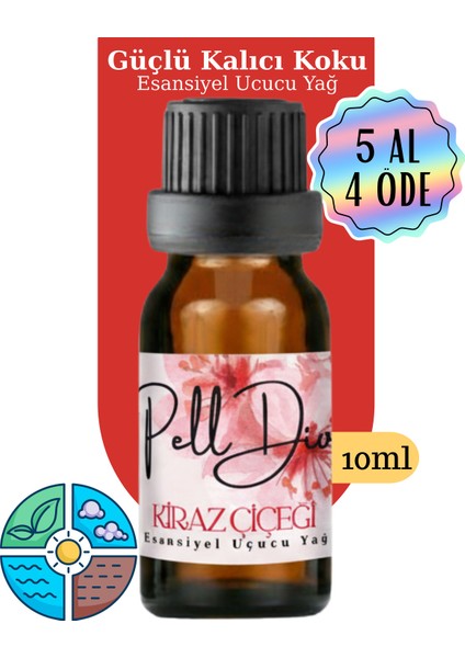 Kiraz Çiçeği Esansiyel Uçucu Koku Yağı Buhurdanlık Yağı Difüzör Esansı Hobi Esans Ortam Oda 10ML