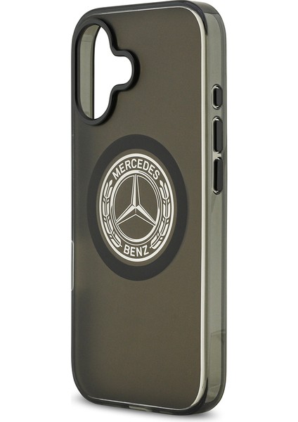 iPhone 17 Uyumlu Kılıf Mercedes Benz Lisanslı M-Safeli Buzlu Pc Nostaljik Yıldız Dizayn Kapak Siyah