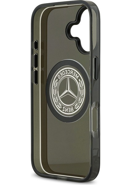 iPhone 17 Uyumlu Kılıf Mercedes Benz Lisanslı M-Safeli Buzlu Pc Nostaljik Yıldız Dizayn Kapak Siyah