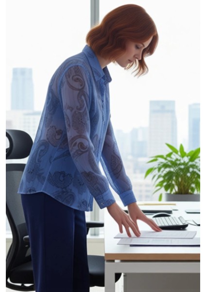 Kadın Şal Desenli Yoryo Şifon Gömlek Fonksiyonel Dayanıklı Kaliteli Konforlu Estetik Rahat modelleri