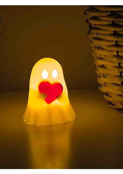 Sevimli Hayalet Gece Lambası ❤️ LED Işıklı Dekoratif 3D Baskı Masa Lambası – Hediye Ürünü