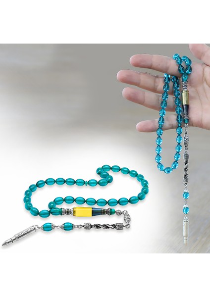 Kararmaz Metal Halat Püsküllü Kurşun Nakkaş Imameli Arpa Kesim Turkuaz Ateş Kehribar Tesbih fiyatları