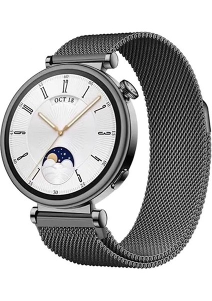 Huawei Watch Gt 6 41 mm Uyumlu Metal Hasır Örgü Kordon Gt6 41MM Mıknatıslı Stainless Steel 18MM Kayış