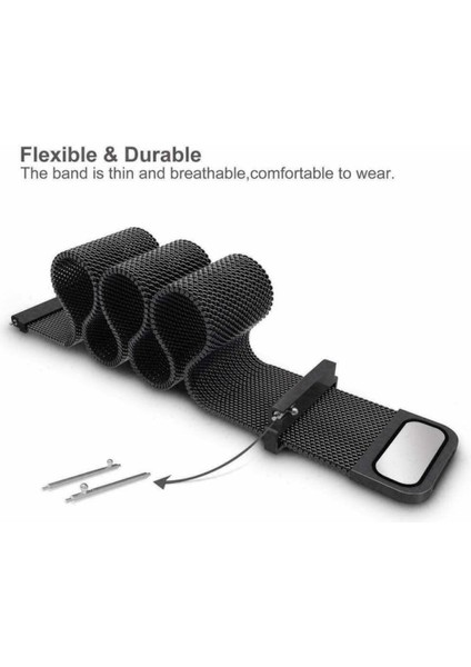 Huawei Watch Gt 6 41 mm Uyumlu Metal Hasır Örgü Kordon Gt6 41MM Mıknatıslı Stainless Steel 18MM Kayış