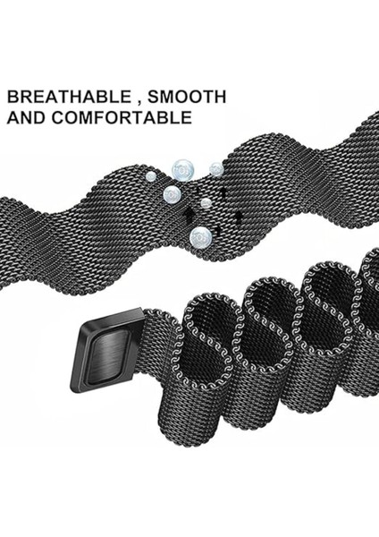 Huawei Watch Gt 6 41 mm Uyumlu Metal Hasır Örgü Kordon Gt6 41MM Mıknatıslı Stainless Steel 18MM Kayış