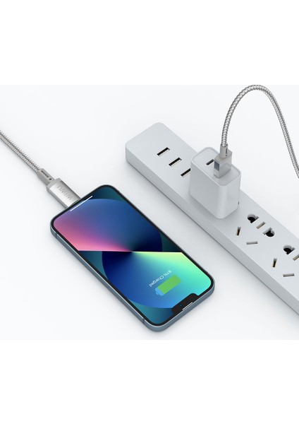 WI-C081 Maglink Serisi Işıklı Magnetik Usb-A To Lightning Işıklı Data ve Şarj Kablosu 1m Gri indirimleri
