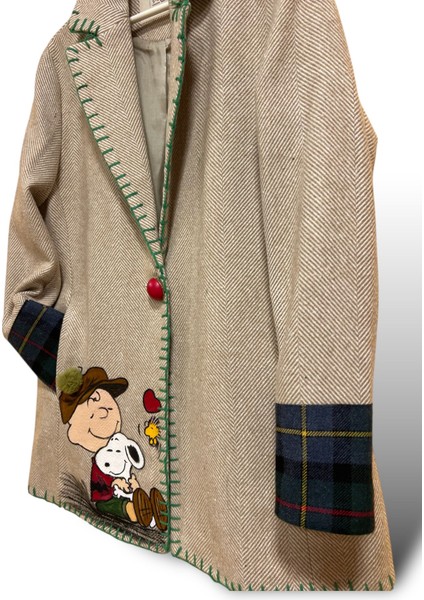 Blazer Tasarım Kaşe Snoopy Ceket