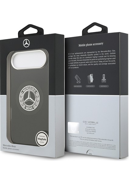 iPhone 17 Air Kılıf Mercedes Benz Lisanslı M-Safeli Çift Katmanlı Pc Nostaljik Yıldız Kapak Siyah