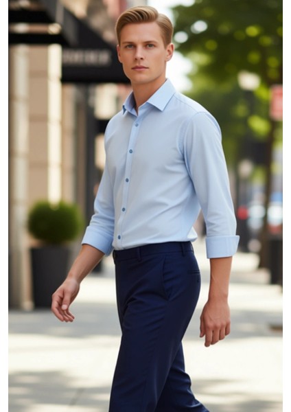 Erkek Regular Fit Pamuklu Keten Görünümlü Apolet Detaylı Uzun Kollu Gömlek Fonksiyonel Şık