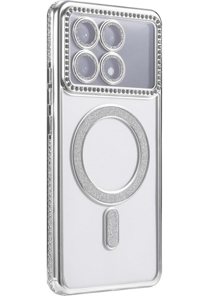 Nrzsnt Newface Xiaomi Poco X6 Pro Joke Simli Magneticsafe Kılıf - Gümüş modelleri