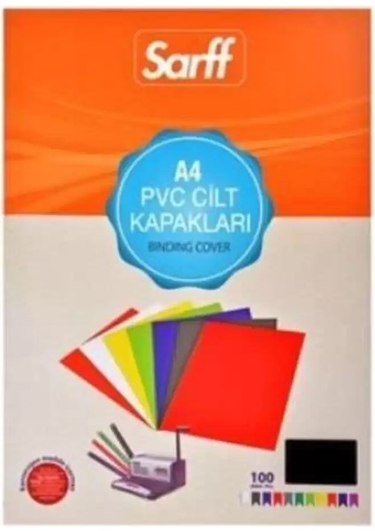 Sarff Cilt Kapağı Plastik Opak A4 160 Mıc Siyah (100 Lü) 15201013
