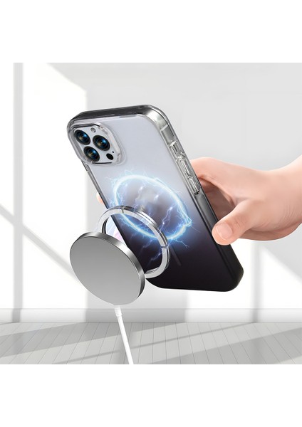 Apple iPhone 16 Pro Max Kılıf M-Safe Şarj Özellikli Septik Silikon Kapak - Mor