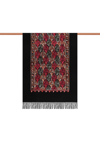 Siyah Nakışlı Kışlık Şal modelleri