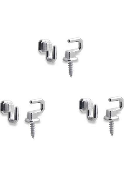 6 Adet Osena Anahtar Askısı Kanca Metal Krom Kod: 4147