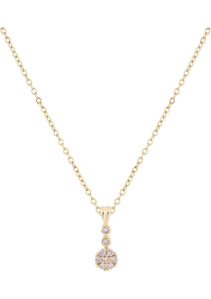 Zirkon Kolye Gold 45 cm