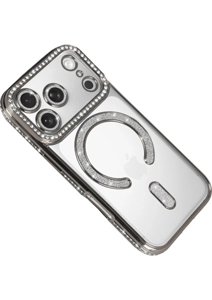 Nrzsnt Newface Apple Iphone 17 Pro Joke Simli Magneticsafe Kılıf - Gümüş modelleri