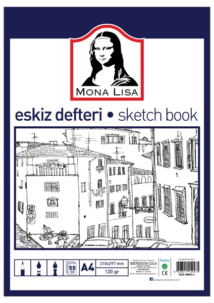 Mona Lisa Eskiz Defteri 50 Yp 120 gr A4 BN05-4 fiyatları
