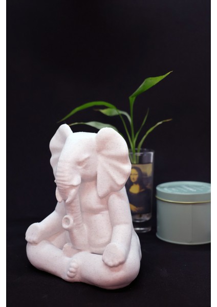 🕉️ Meditatif Yogi Fil Figürü | Mermer Görünümlü 3D Baskı Dekoratif Obje fiyatları