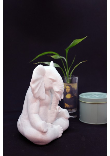 🕉️ Meditatif Yogi Fil Figürü | Mermer Görünümlü 3D Baskı Dekoratif Obje modelleri