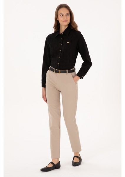 Kadın Koyu Bej Pantolon (Kanvas-Chino) 50309259-VR088