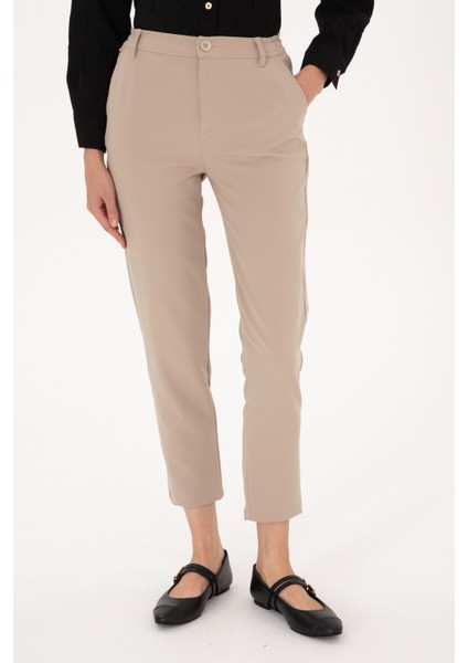 Kadın Koyu Bej Pantolon (Kanvas-Chino) 50309259-VR088 fiyatları