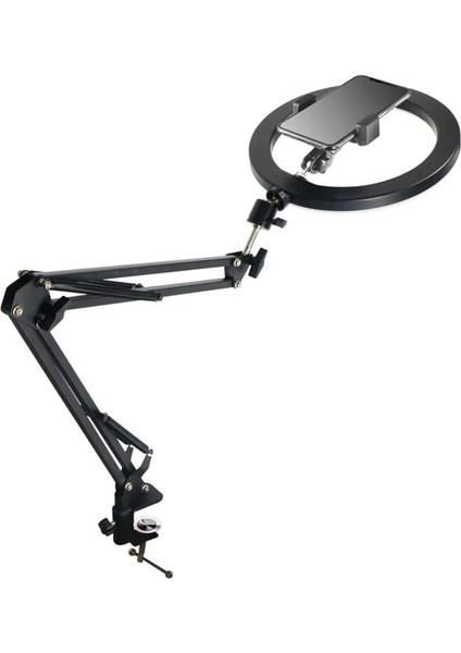 Kıskaçlı 10 Inch Youtuber LED Işıklı Halka Telefon Tutuculu Yüksekliği ve Açısı Ayarlanabilir 10 Inch 26 cm Selfie Yayıncı Makyaj Işığı Masa Kenarına Monte Edilebilir HLK-012A fiyatları