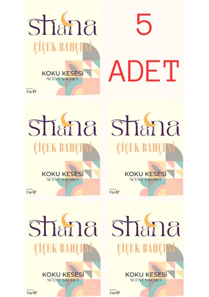 5'li Çiçek Bahçesi Dolap Ayakkabılık ve Çekmece Parfümlü Kese Kokusu Oda Koku Kesesi