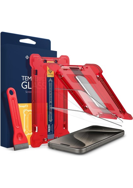 15 Pro Max ile Uyumlu Cam Ekran Koruyucu Kolay Kurulum Fit (2 Adet) - AGL06882