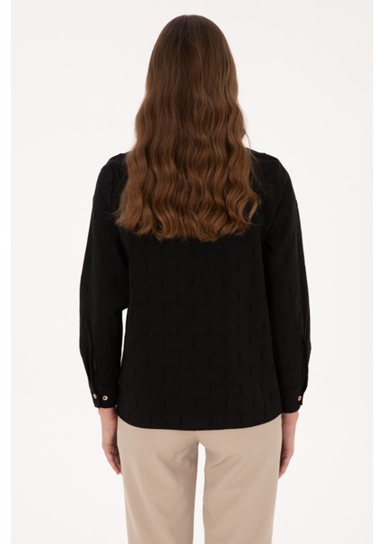 Kadın Siyah Gömlek Desenli 50308707-VR046 indirimleri