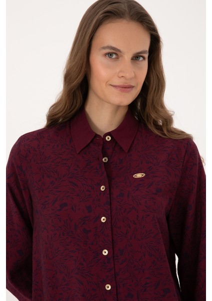 Kadın Plum Gömlek Desenli 50308716-VR177 fiyatları