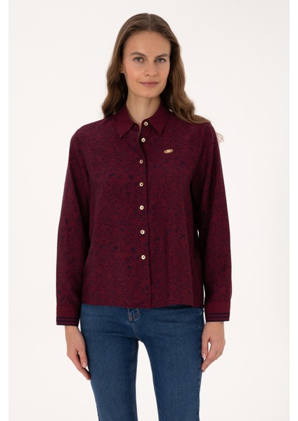 Kadın Plum Gömlek Desenli 50308716-VR177 modelleri