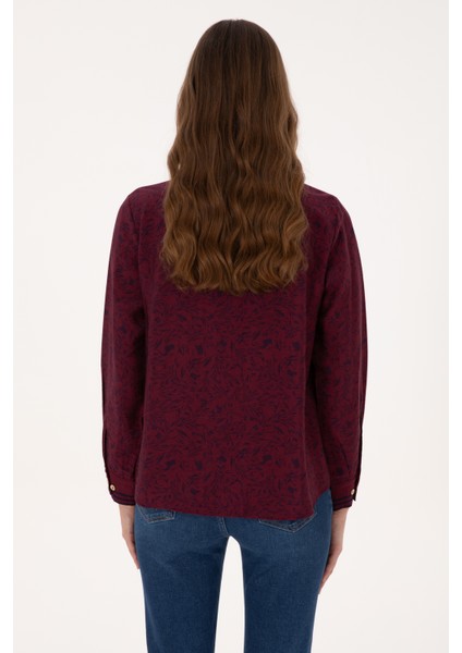 Kadın Plum Gömlek Desenli 50308716-VR177 indirimleri