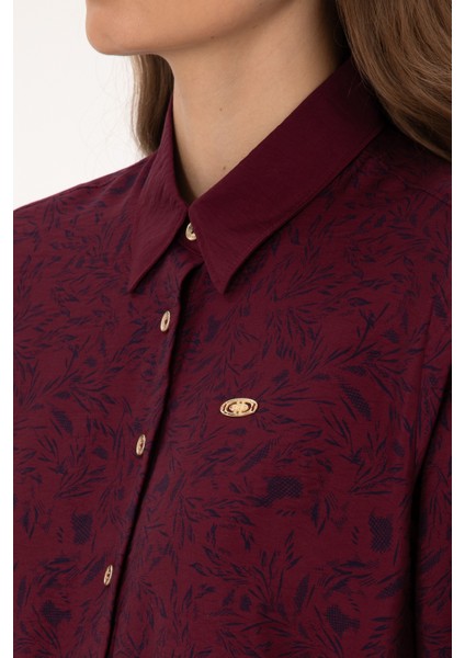 Kadın Plum Gömlek Desenli 50308716-VR177