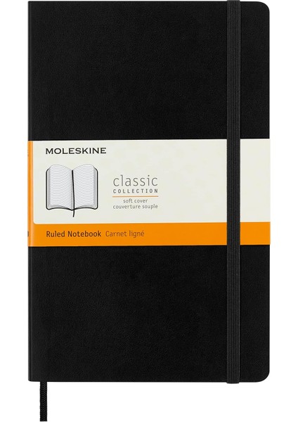 Large Boy Yumuşak Kapak Çizgili Defter Siyah / modelleri