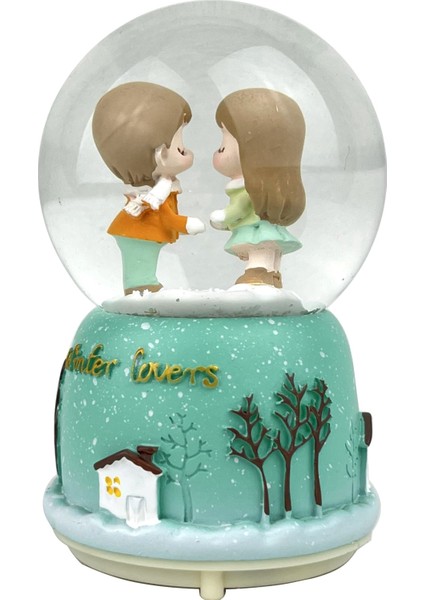Winter Lovers - Kış Aşıkları Işıklı ve Müzikli Kar Küresi Yeşil fiyatları