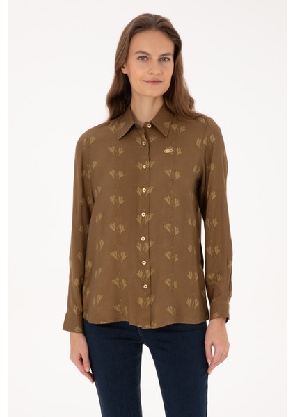 Kadın Haki Gömlek Desenli 50308637-VR027