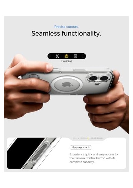 17 ile Uyumlu Ince Kılıf Magsafe Kılıf Ultra Hybrid S Metal Stand&apos;lı Sararma Karşıtı Duraclear Hava Kanalı Teknolojisi Askeri Sınıf Koruma Magfit Clear Şeffaf Kapak - ACS09981 fiyatları