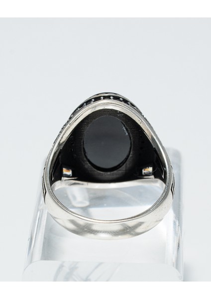 Oniks Taşlı 925 Ayar Gümüş Erkek Yüzük – Güç ve Duruşun Buluşması indirimleri