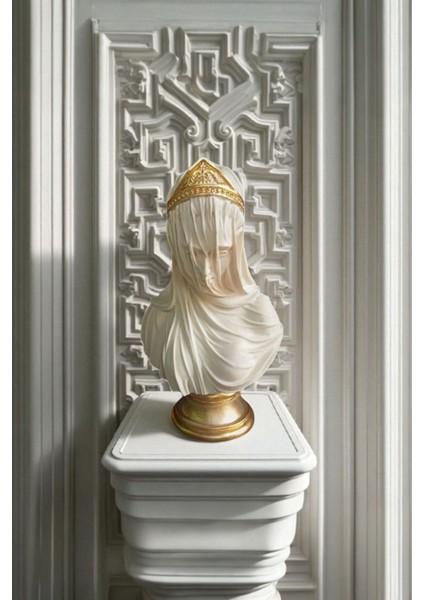 Dekoratif Duvaklı Kadın Büst