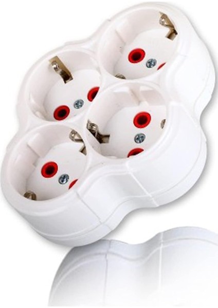 Fetih 101-04 Dörtlü Topraklı Fişli Priz 101-04 1410